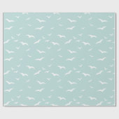 Hampton's Blauwe en Witte Kustzeevogels Patroon Cadeaupapier (Vlak)