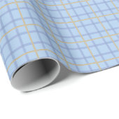Hamptons Blue Plaid Coastal Gift Wrap Cadeaupapier (Rol Hoek)