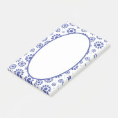 Hampton's Blue White Abstract Floral patterned Post-it® Notes (Schuin)
