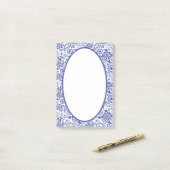 Hampton's Blue White Paisley Patterned Post-it® Notes (Op bureau)