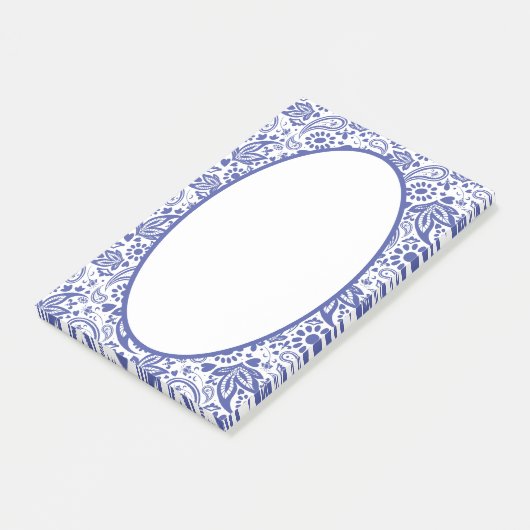 Hampton's Blue White Paisley Patterned Post-it® Notes (Schuin)