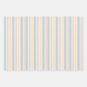 Hamptons Duck Egg Blue & Sage Stripes Inpakpapier Vel (Voorkant)