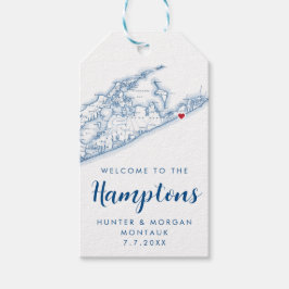 Hamptons Elegante Moderne Marine Bruiloft Favor Cadeaulabel
