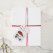 Hamptons Kerst Golfkar Cadeaulabel (Met Touw)