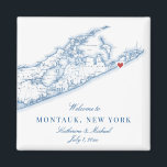 Hamptons Montauk Bestemming Trouwgunst Magneet<br><div class="desc">Snel en eenvoudig bestellen! Deze Montauk bestemming bruiloft gunst magneet is perfect om met welkomsttas goodies voor uw Hamptons bestemming bruiloft gasten op te nemen, of ze aan te passen voor uw bruiloft. Het hart is over Montauk, maar je kunt het hart bewegen door te klikken op "Bewerken met behulp...</div>