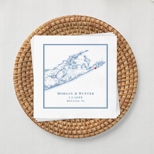 Hamptons Montauk Elegante bruiloft servetten