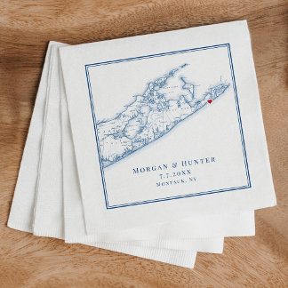 Hamptons Montauk Elegante bruiloft servetten
