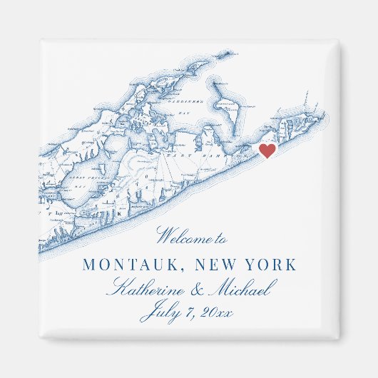 Hamptons Montauk Trouwfavoriet Magneet (Voorkant)