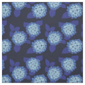 Hamptons Navy Blue Hydrangeas Floral Pattern Stof (Swatch)