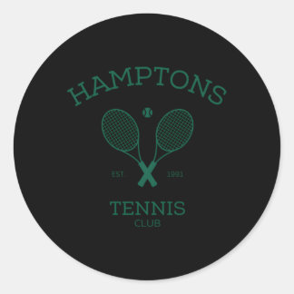 Hamptons New York Preppy Tennis Club Ronde Sticker