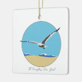 Hamptons, New York Zee Gull over Beach Keramisch Ornament (Links)