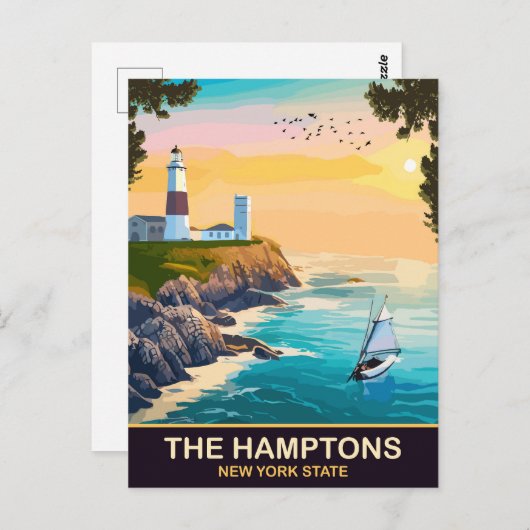 Hamptons Reizen Briefkaart (Voorkant / Achterkant)