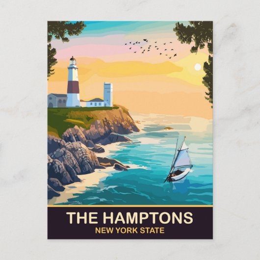 Hamptons Reizen Briefkaart (Voorkant)