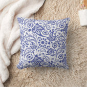 Hampton's stijl blauw en wit paisley patroon kussen (Deken)