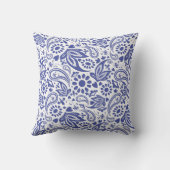 Hampton's stijl blauw en wit paisley patroon kussen (Achterkant)
