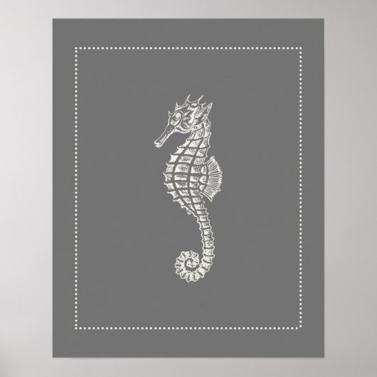 Hamptons Style Seahorse Poster (Voorkant)