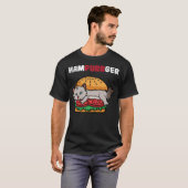 Hampurger Cat Hamburger Chef Cook verjaardagsconst T-shirt (Voorkant volledig)