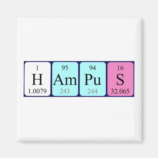 Hampus Periodieke Naam Magnet (Voorkant)