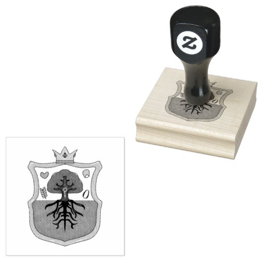Ham's Land's Family Crest, shield pattern tree Rubberstempel (Gestempeld)