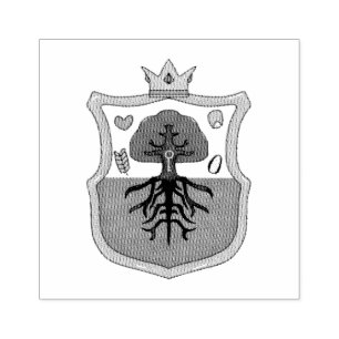 Ham's Land's Family Crest, shield pattern tree Rubberstempel