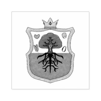Ham's Land's Family Crest, shield pattern tree Rubberstempel