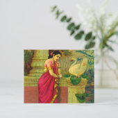 Hamsa and Damayanti by Raja Ravi Varma Briefkaart (Staand voorkant)