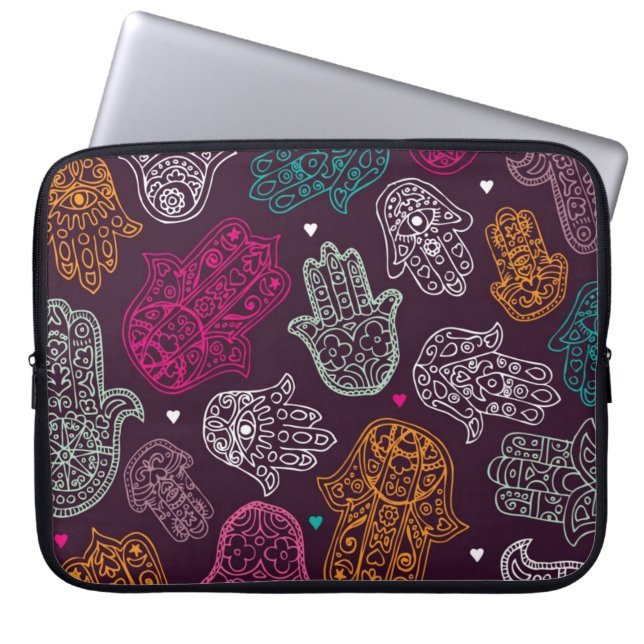Hamsa arabische oosterse hand van fatimakunst laptop sleeve (Voorkant)