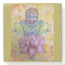 Hamsa Art Stone Onderzetter