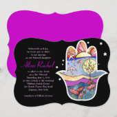 HAMSA BEAUTY Bat Mitzvah Uitnodiging (Voorkant / Achterkant)