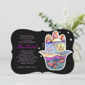 HAMSA BEAUTY Bat Mitzvah Uitnodiging (Staand voorkant)