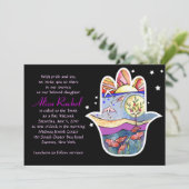 HAMSA BEAUTY Bat Mitzvah Uitnodiging (Staand voorkant)