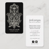 Hamsa | Black Wellness spa massage yoga holistisch Visitekaartje (Voorkant / Achterkant)