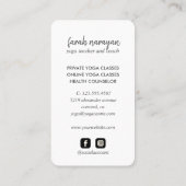 Hamsa | Black Wellness spa massage yoga holistisch Visitekaartje (Achterkant)