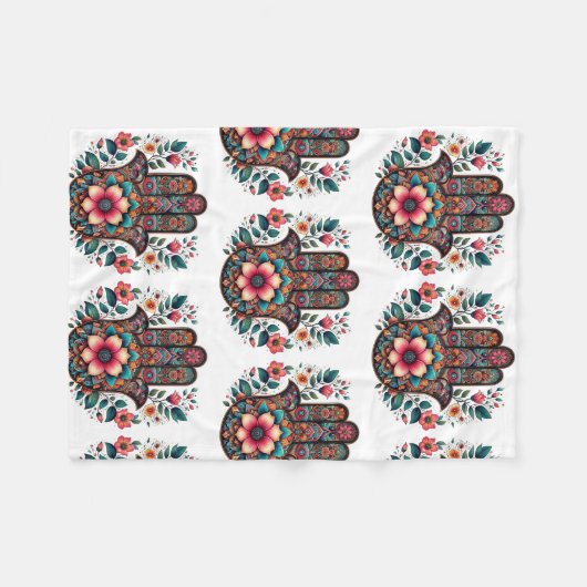 Hamsa Blanket Fleece Deken (Voorkant (Horizontaal))