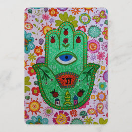 HAMSA B'NOT B'NAI BAR BAT MITZVAH INVITATIE KAART