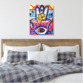 HAMSA Boom van het Leven door Prisarts Canvas Afdruk (Insitu (Slaapkamer))