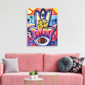 HAMSA Boom van het Leven door Prisarts Canvas Afdruk (Insitu (Woonkamer))