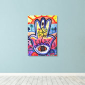 HAMSA Boom van het Leven door Prisarts Canvas Afdruk (Insitu (Houten vloer))