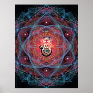 Hamsa-Chai met toestemming thuis Poster