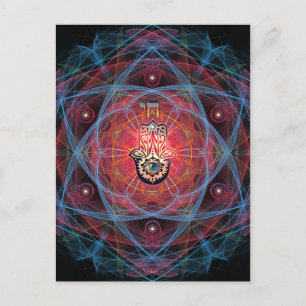 Hamsa - CHAI - Sacred Geometry Briefkaart
