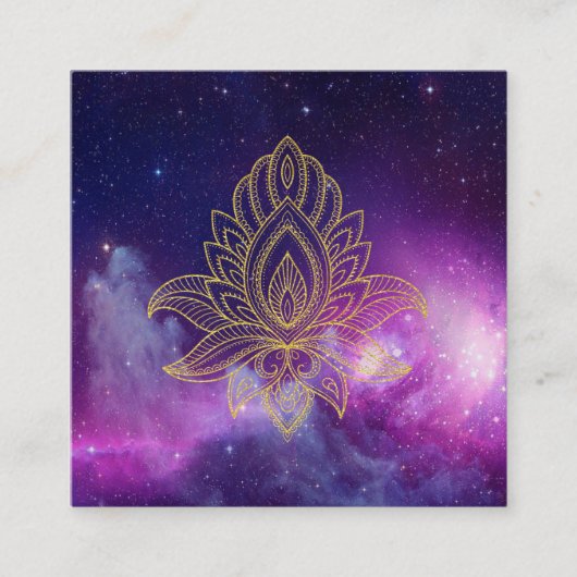 *~* Hamsa Cosmic Galaxy Sacred Nebula Vierkante Visitekaartje (Voorkant)