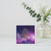 *~* Hamsa Cosmic Galaxy Sacred Nebula Vierkante Visitekaartje (Staand voorkant)