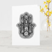 Hamsa De hand van de godin Kaart (Gele Bloem)