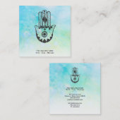 ** Hamsa | De hand van Fatima | Kraters van Moon Y Vierkante Visitekaartje (Voorkant / Achterkant)