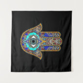 Hamsa Design Black Backdrop Wandkleed (Voorkant (horizontaal))