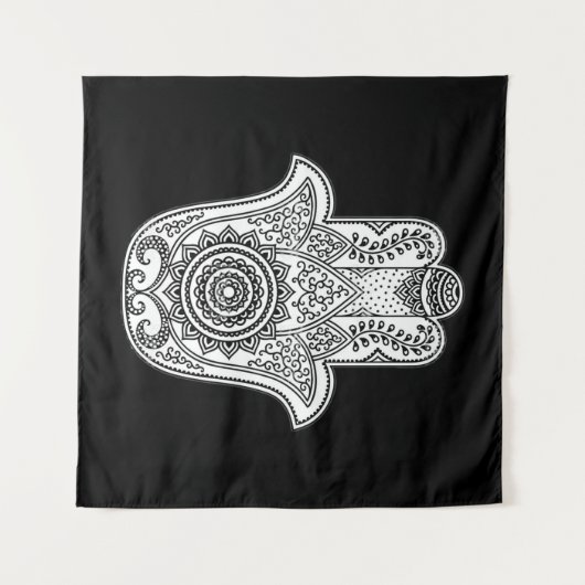 Hamsa Design Black Backdrop Wandkleed (Voorkant (horizontaal))
