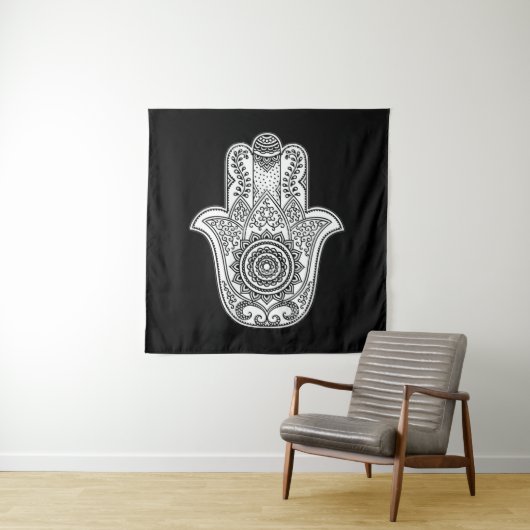 Hamsa Design Black Backdrop Wandkleed (In situ)