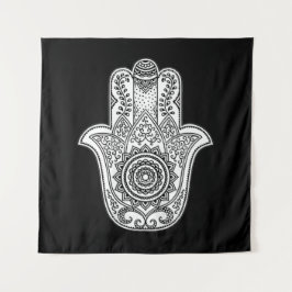 Hamsa Design Black Backdrop Wandkleed