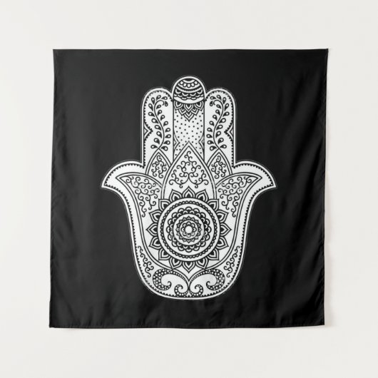Hamsa Design Black Backdrop Wandkleed (Voorkant)