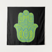 Hamsa Design Green & Black Backdrop Wandkleed (Voorkant)